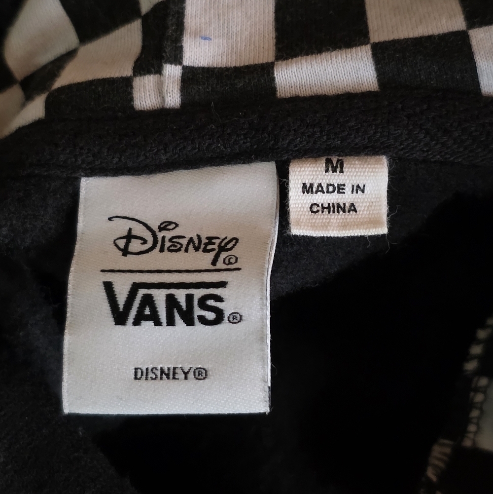 Disney Vans Mickey Minnie Flame Sleeve Hoodie Black M Streetwear - Picture 6 of 6